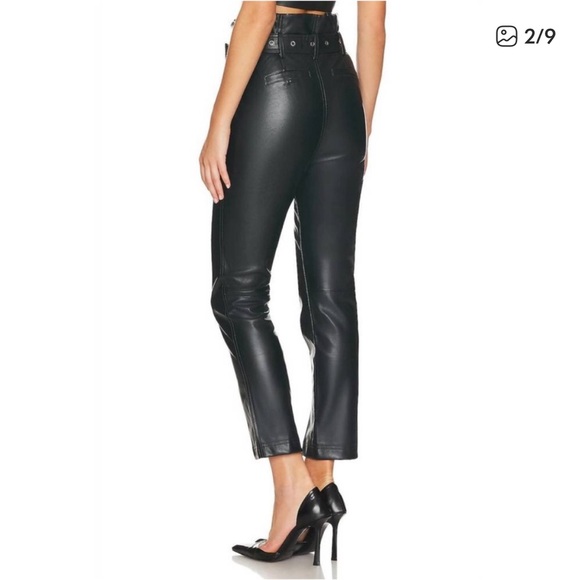 Blank NYC Belted Faux Leather Front Slit Pants - Picture 2 of 12